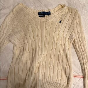 Polo by Ralph Lauren Women's Ivory V-Neck Sweater